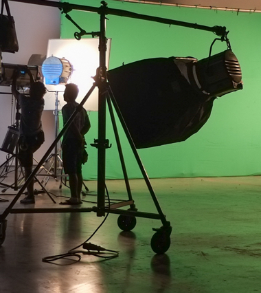film light and green screen 